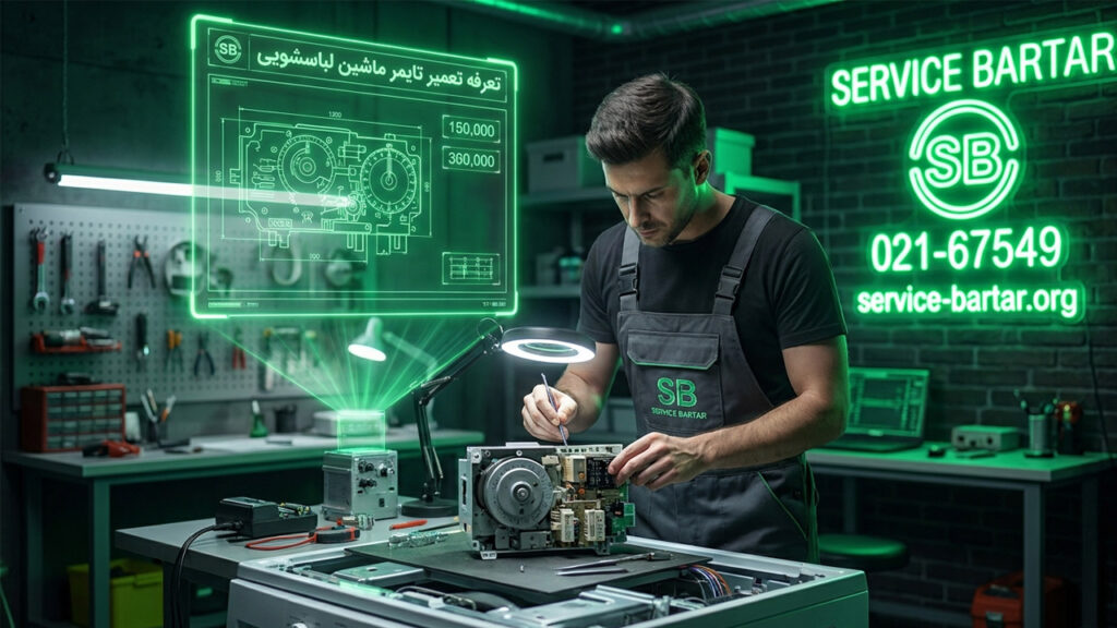 هزینه تعمیرات ماشین لباسشویی در سال 1405 21 هزینه تعمیرات تایمر ماشین لباسشویی