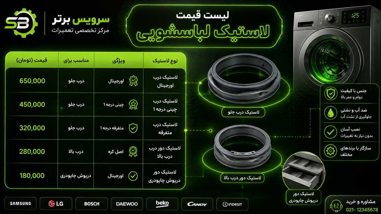 قیمت لاستیک درب ماشین لباسشویی