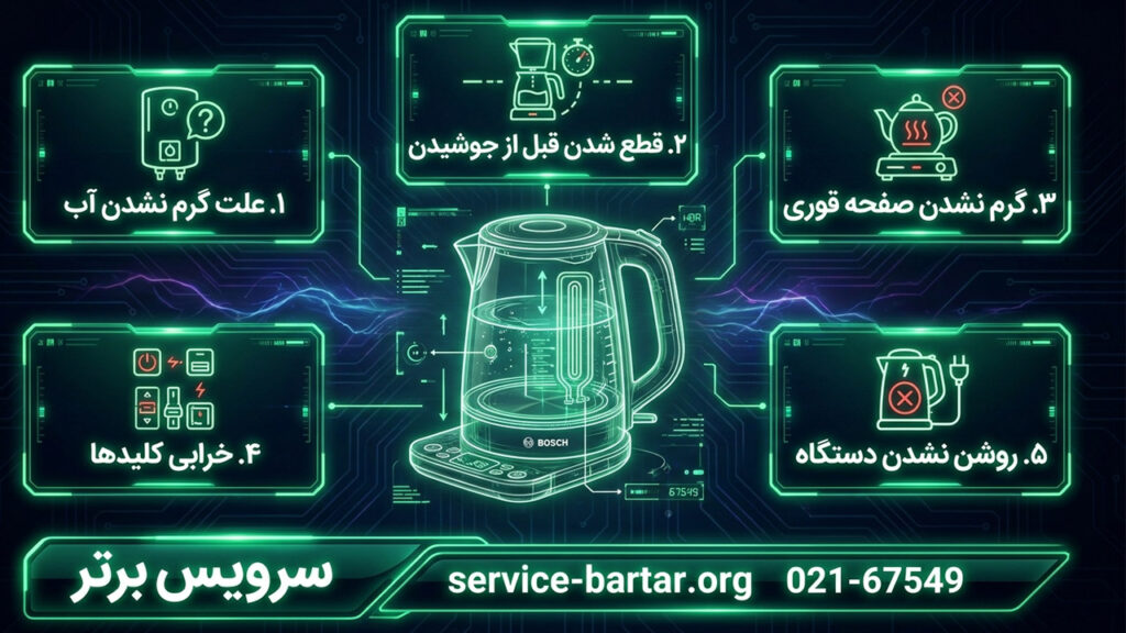 تعمیر چای ساز بوش 9 عیب یابی چای ساز بوش
