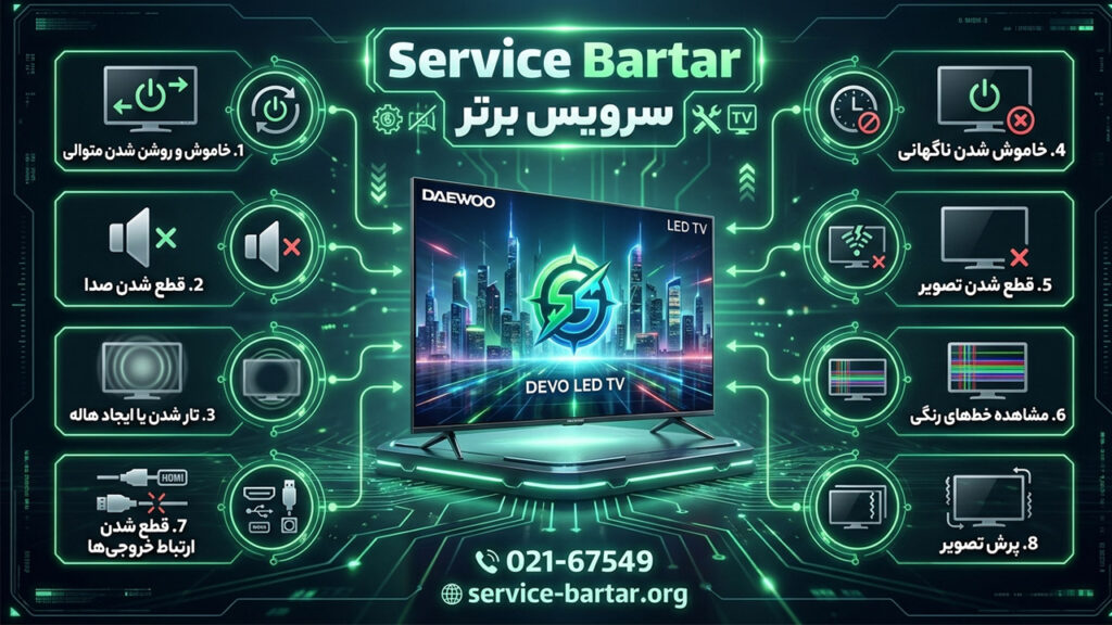 نمایندگی تعمیر تلویزیون دوو 7 مشکلات تلویزیون دوو