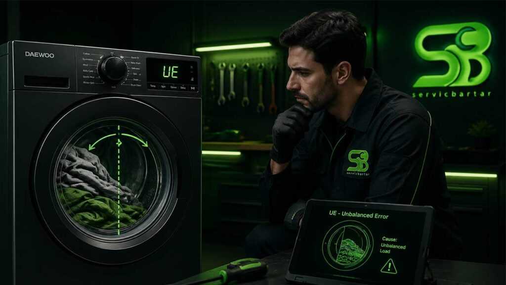 ارور ue لباسشویی دوو 8 علت ارور ue ماشین لباسشویی دوو